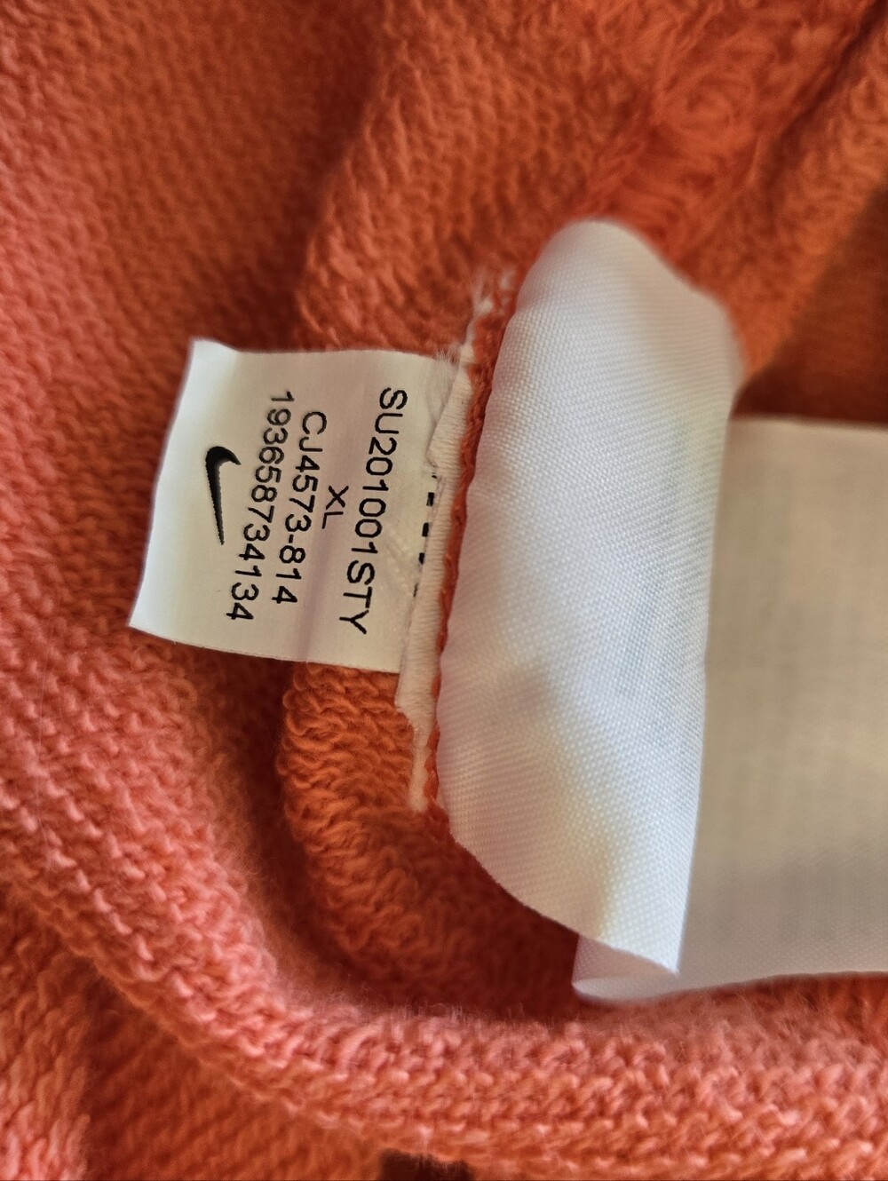 Nike Coral Orange Fleece Sweat Shorts Men XL – Drawstring Waist - Picture 6 of 6